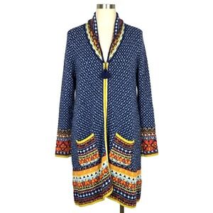 Sahalie Cardigan Zip Hood Sweater Women's Medium Wool Blend cottagecore Boho